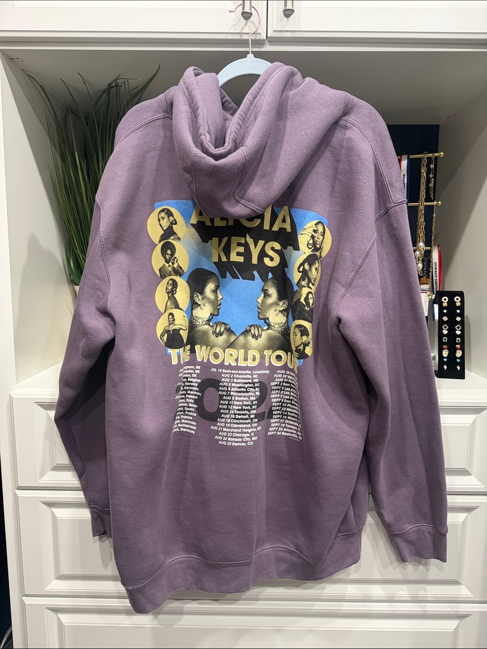 Official Alicia Keys World Tour 2022 Oversized Streetwear Graphic Hoodie XL